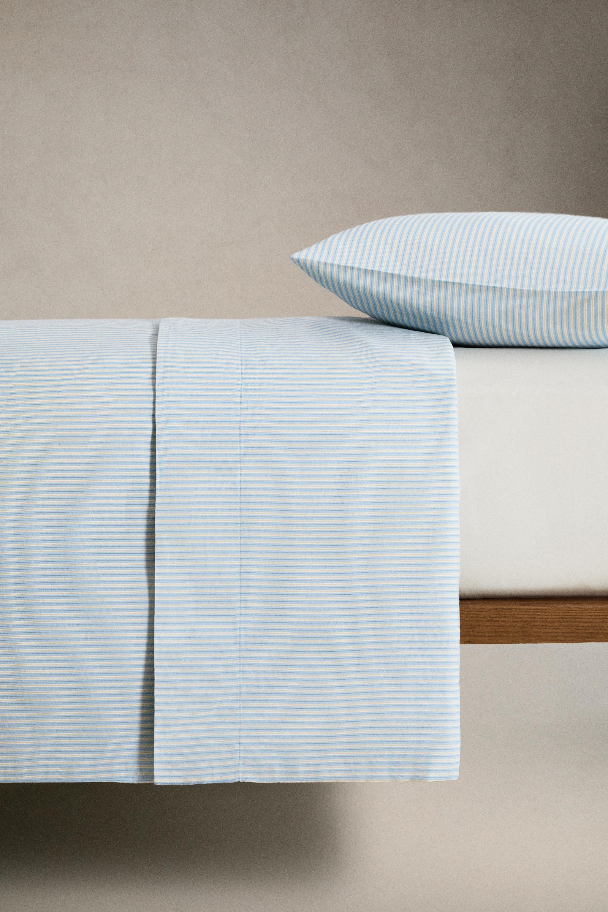 HOUSSE DE COUETTE SATIN RAYURES DÉLAVÉ (300 FILS)